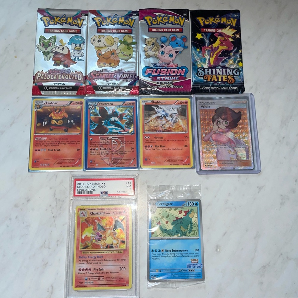 Pokemon Card Set with Red and Blue Highlights